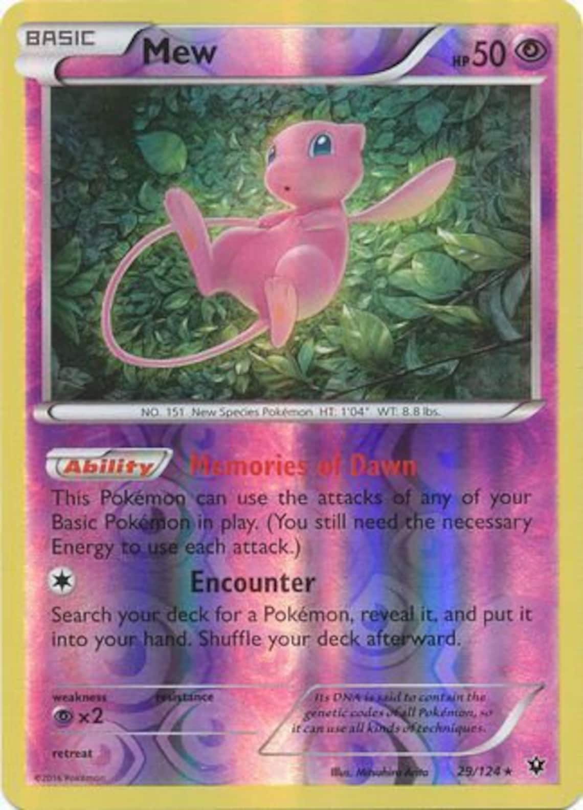 Mew 29/124 Holo Rare Reverse Holo XY Fates Collide Etsy