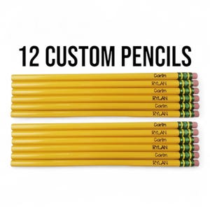12 Custom Engraved Pencils | 12 Pencils | Engrave Your Name Pencil Set | Back to School | Personalized #2 Ticonderoga Pencils | Teacher Gift