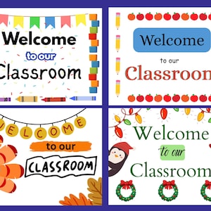 FOURTEEN Preschool Welcome Signs, Daycare Signs, Welcome to our Classroom, Classroom Decor, Sign for Preschool, Kindergarten, Bulletin Board