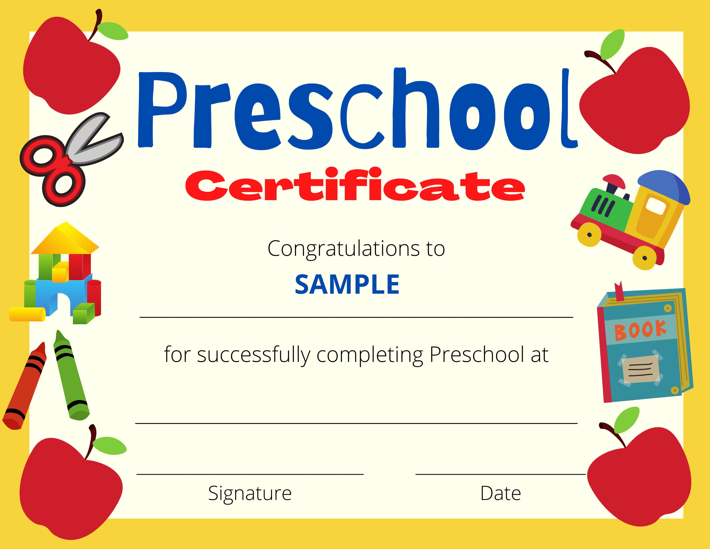 2 preschool graduation certificates diploma preschool etsy