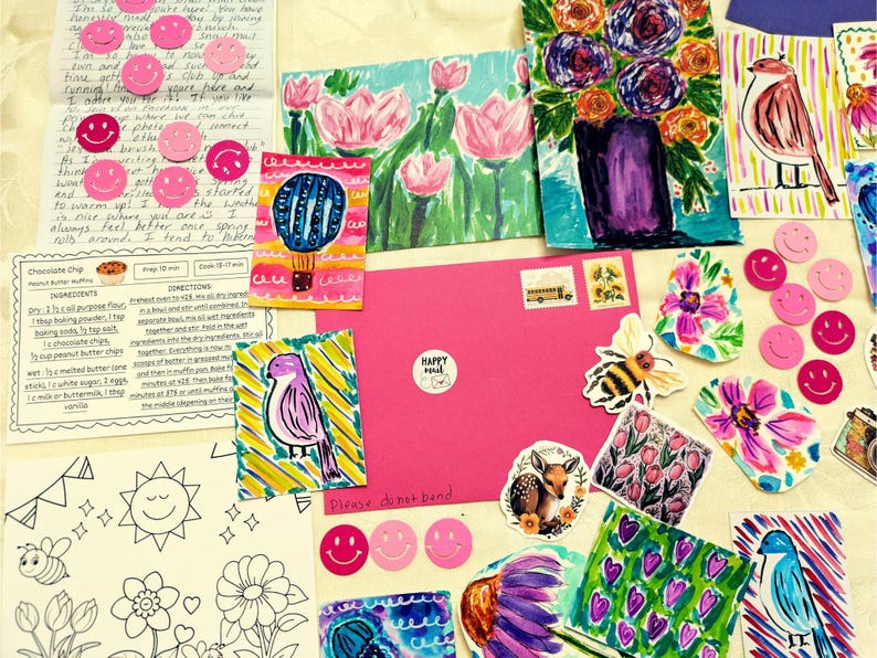 The BEST Snail Mail Club In The WORLD, Happy Mail Bundle, Whimsical Art, Cute Stickers and Fun Mail, Hand Painted Surprises in the Mail, image 8