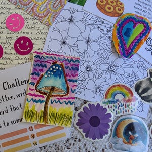 The BEST Snail Mail Club In The WORLD, Happy Mail Bundle, Whimsical Art, Cute Stickers and Fun Mail, Hand Painted Surprises in the Mail, image 9