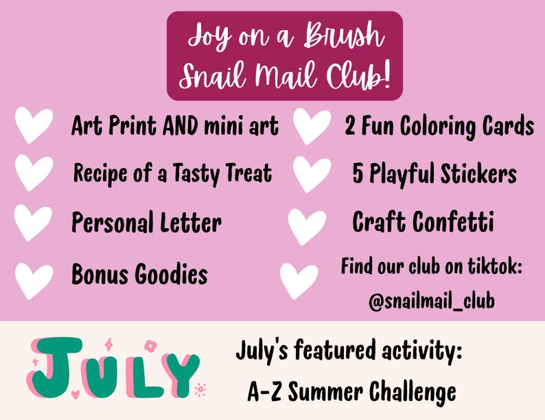 The BEST Snail Mail Club In The WORLD, Happy Mail Bundle, Whimsical Art, Cute Stickers and Fun Mail, Hand Painted Surprises in the Mail, image 10