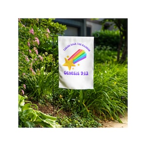 Genesis Schriftdesign, Regenbogen, Beschützen und dienen, Gottes Bund, christlich, religiös, sei das Licht