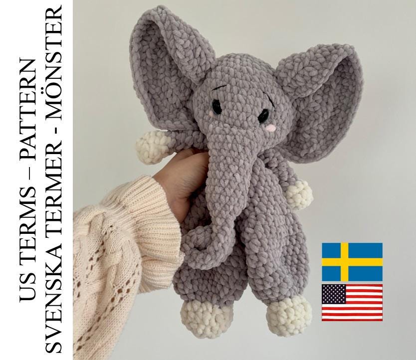 40 Elephant Crochet Patterns for Amigurumi, Plushies, Loveys, and Nursery Decor 9 crochet pattern snuggle elephant Rosie DIY amigurumi kids