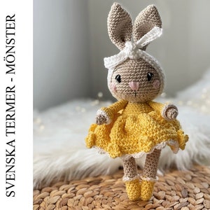 PDF Luna the bunny crochet pattern - DIY amigurumi animal crocheting toys virkmönster kaninen Luna