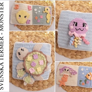 PDF Baby toddler book - the magical ocean - crochet pattern virkmönster bok bebis barn DIY