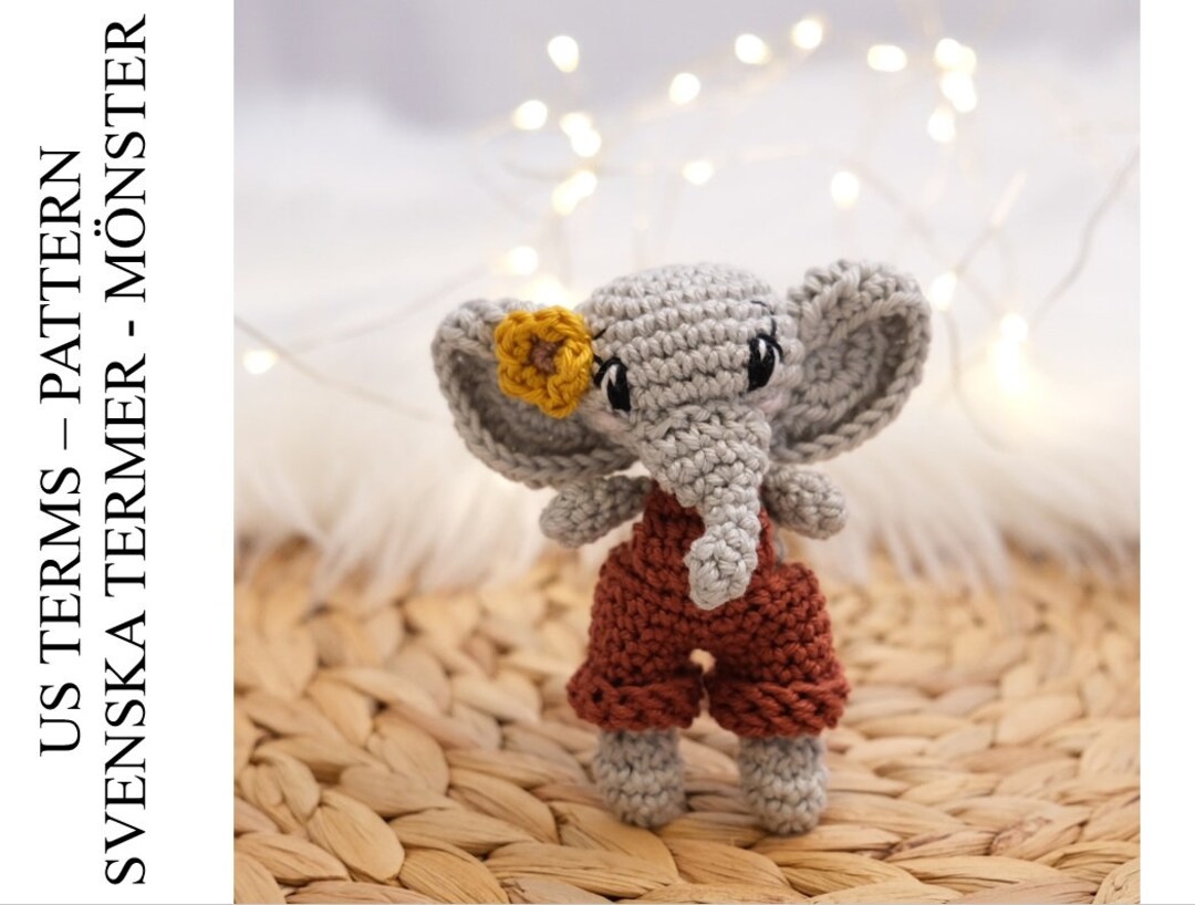 PDF Nina the Elephant Crochet Pattern - DIY Amigurumi Animal Crocheting ...