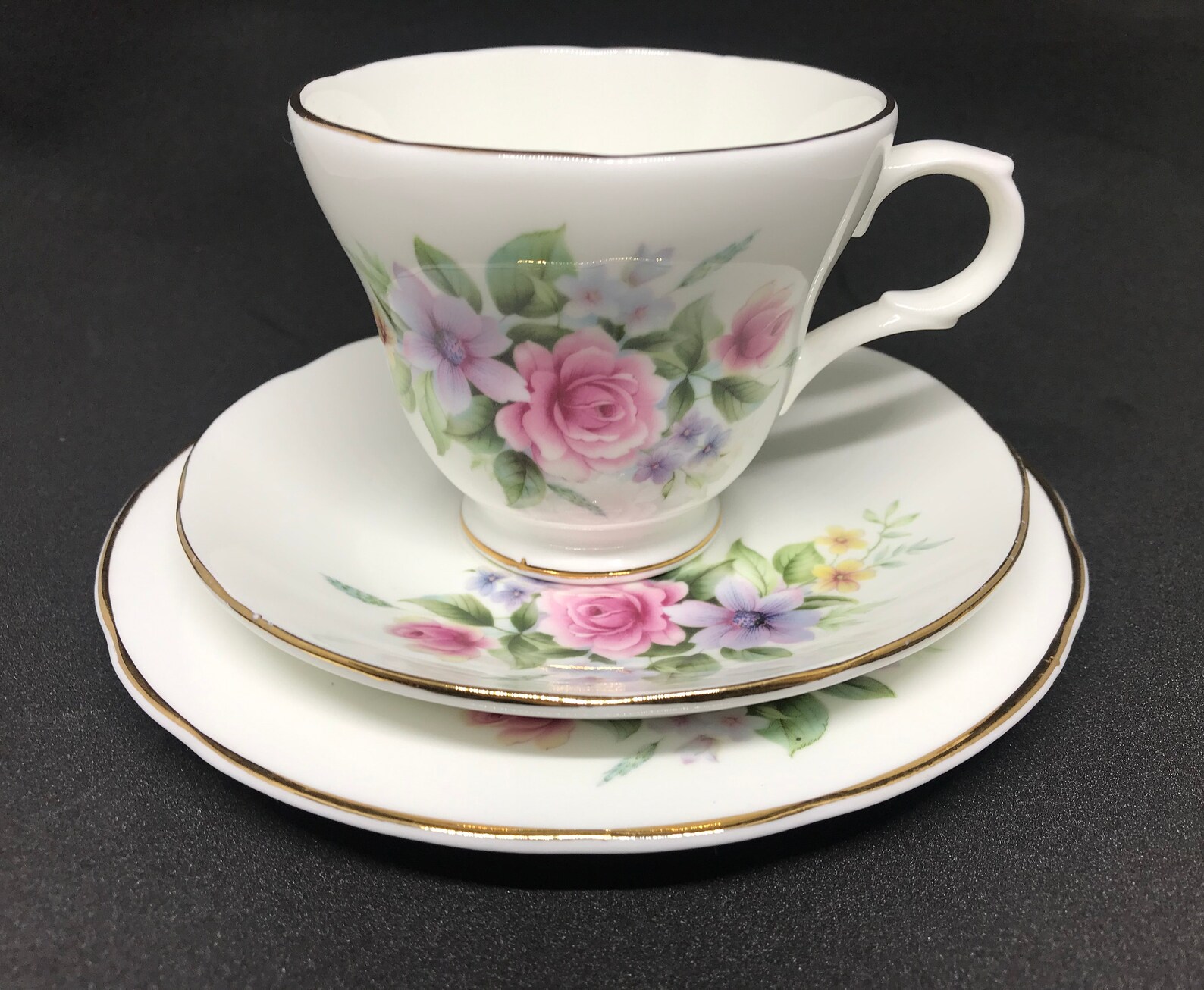 Lovely Crown Trent Fine Bone China Trio Tea Cup Saucer and Etsy