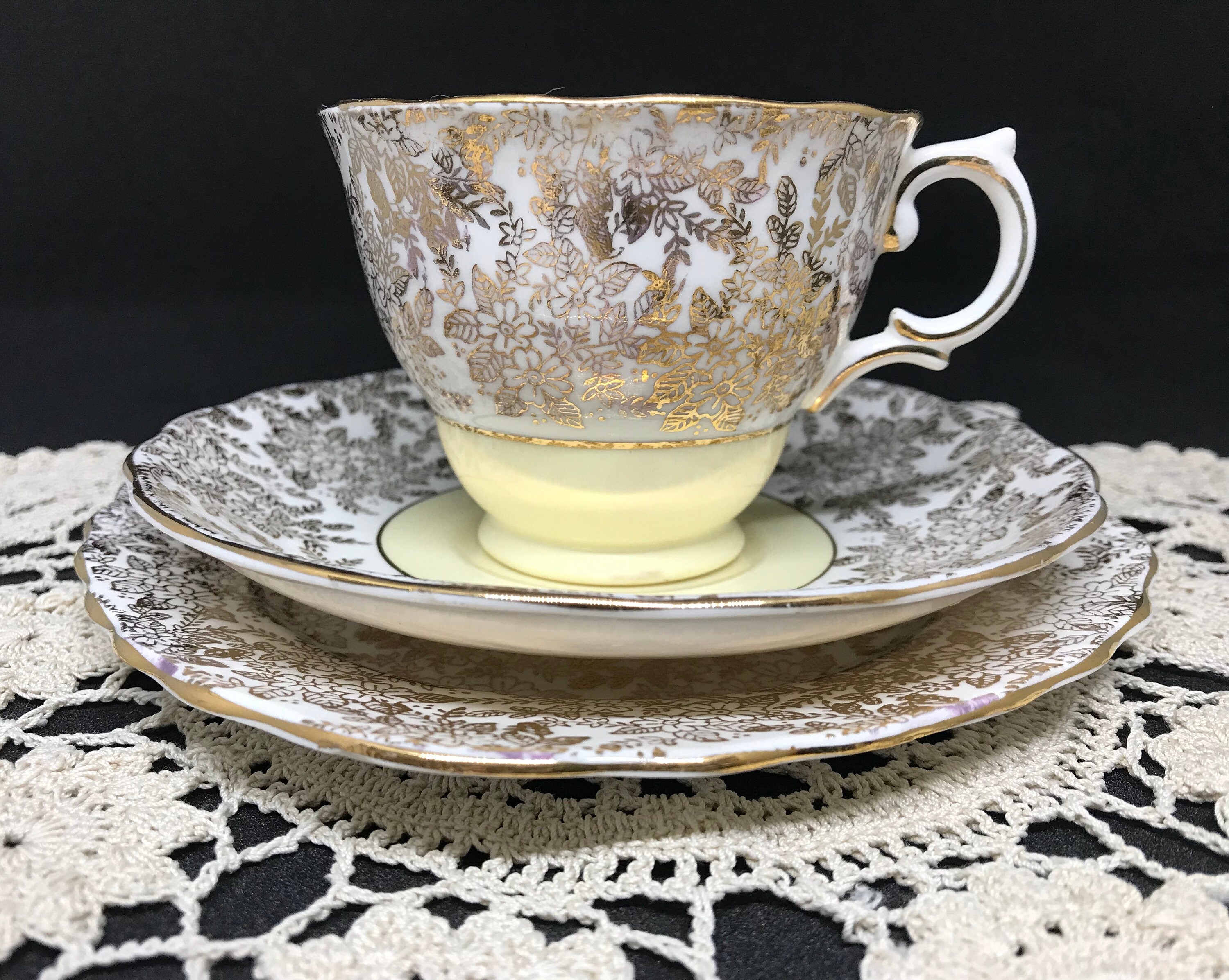 Colclough Fine Bone China Tea Cup Saucer and B&B Plate Trio Etsy