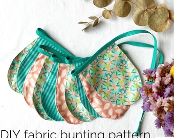 Fabric Bunting Sewing Pattern PDF | Midi Garland Tutorial | DIY Flag Banner Pattern | Nursery & Party Decor | Scrap Fabric Sewing Project