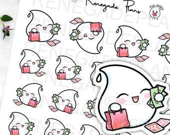 Shopping for Stickers, Buying on Sale Teara - Planner Stickers and Bullet Journal Scrapbooking stickers - Original Hand Drawn Character