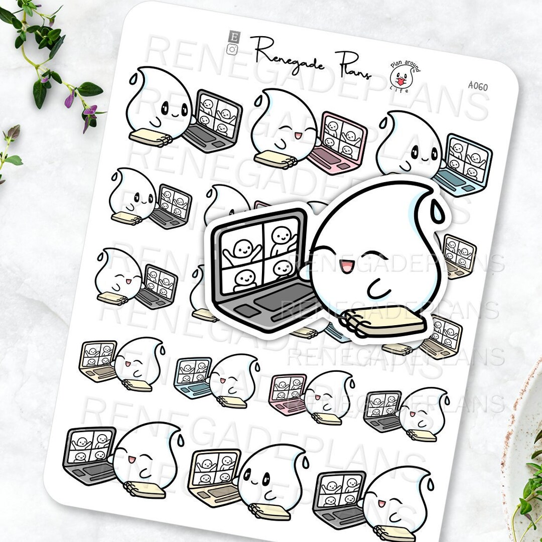 Virtual Meeting Sticker, Zoom Sticker, Conference Sticker, Work Planner