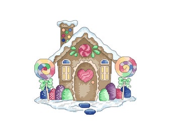 gingerbread house cross stitch