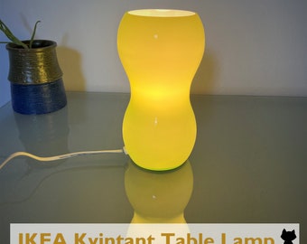 Rare vintage IKEA, Kvintant (B9612) Apple Green handmade glass table lamp, bedroom light, desk lamp, &#39;Peanut lamp&#39;, Mood light from 1990s