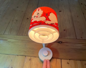 Lovely Elidus Wall Lamp in Orange with Cat Pattern, Type 9110 by Hans-Agne Jakobsson from 1970s. Bedside lamp, Hallway light, Entrance light