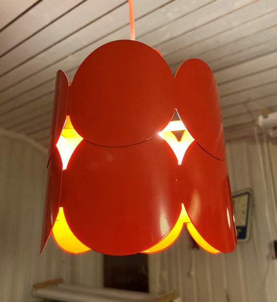 Grusom badning perspektiv Vintage Lival Red Ceiling Light Bright Red Colour Made in - Etsy