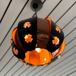Vintage Coronell Ceiling / Window Light by Werner Schou, Copper & Black Metal Pendant Light, Made in Denmark, Antique from 1960s.