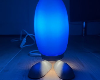 Retro IKEA Dino Egg Lamp - Blue Coloured Glass - Retro Glass 1990s - Table Lamp, Mood Light by Tatsuo Konno