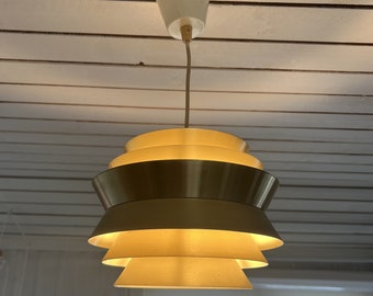 Vintage Mid-Century Trava Pendant Lamp (Brass) by Carl Thore for Granhaga, 1960s Scandinavian Design Ceiling light