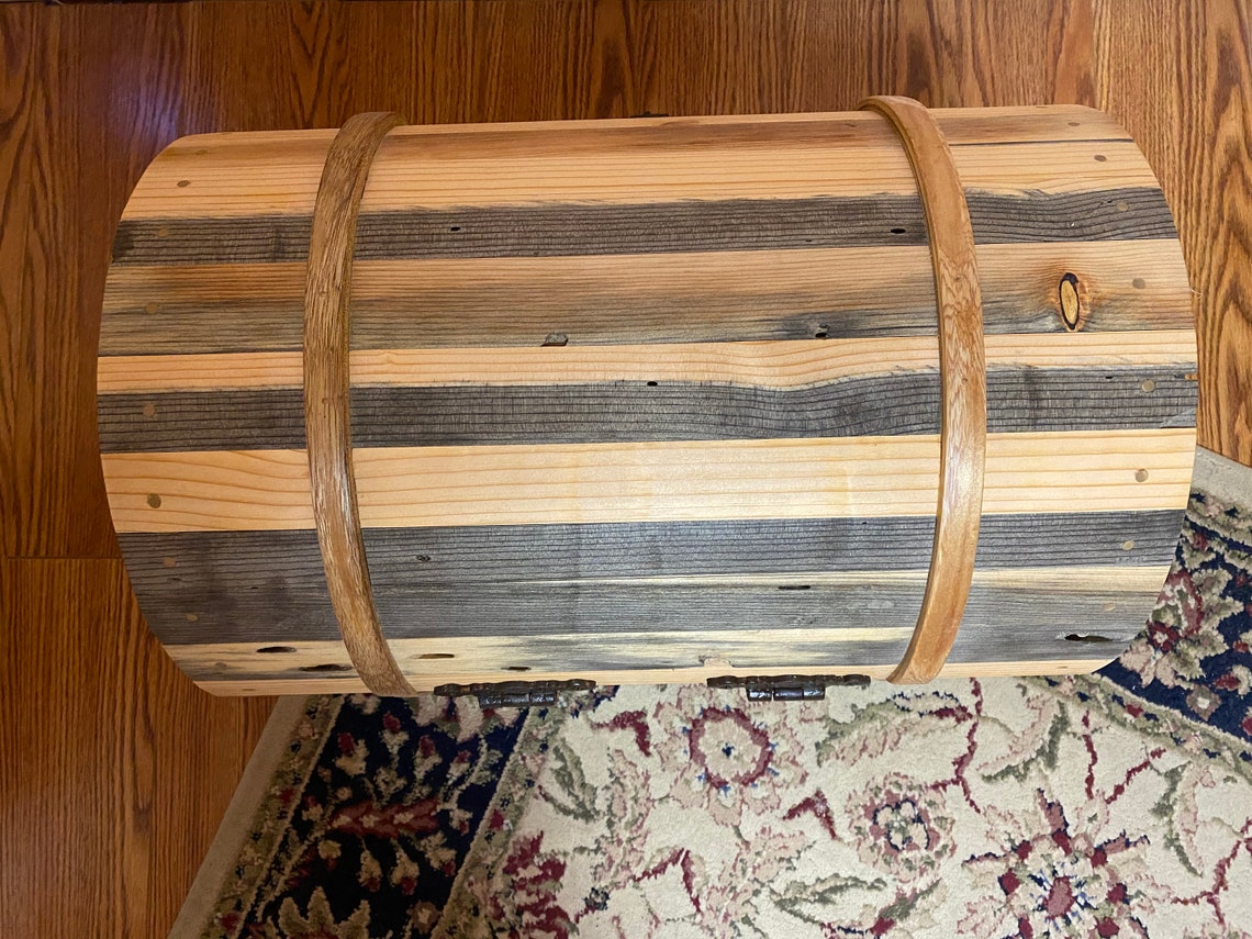 Wooden Round Top Decorative Chest 16x16x24 Etsy