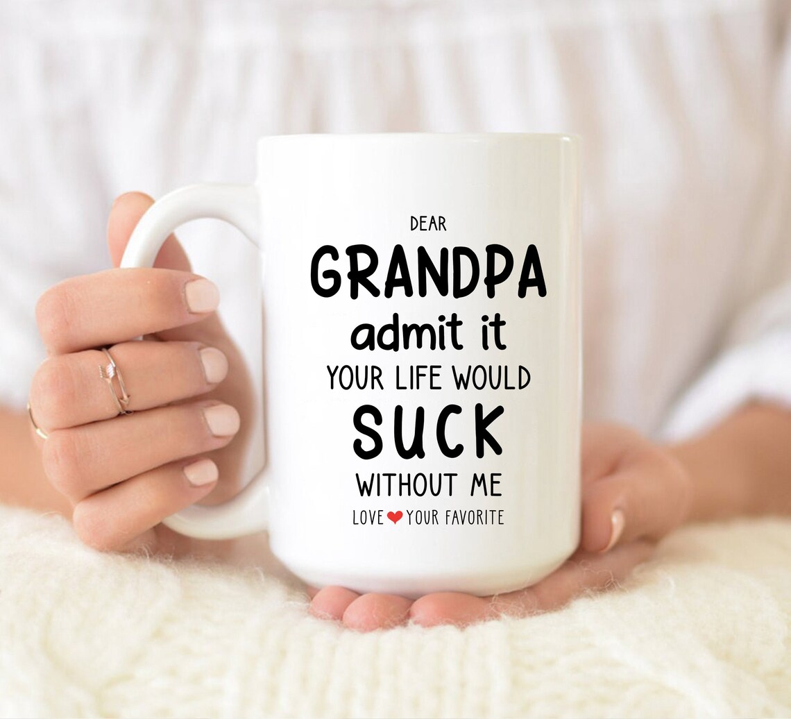 Dear Grandpa mug gift from granddaughter gift from grandson Etsy