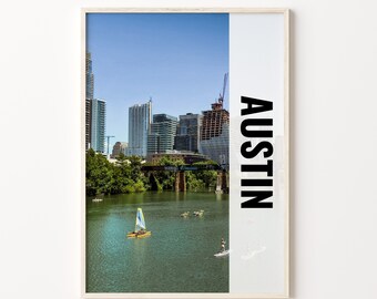 Austin Travel Print Wall Art Austin Photo Austin Wall Hanging Home Décor Austin Gift Art Lovers Wall Art Austin Travel Print Poster Gift