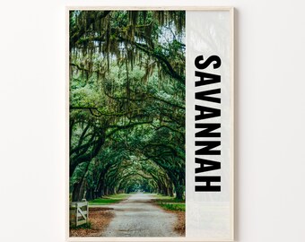 Savannah Travel Print Wall Art, Savannah Wall Hanging Home Décor, Savannah Travel Print Poster Gift, Savannah Art Print, Savannah Photo