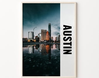 Austin Texas Travel Print, Austin Travel Poster, Austin Photo, Travel Wall Art, Austin Artwork, Austin Travel Gift Wall Decor, Austin Decor