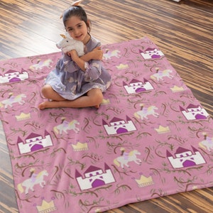 Pink Princess Castle Soft Plush Blanket