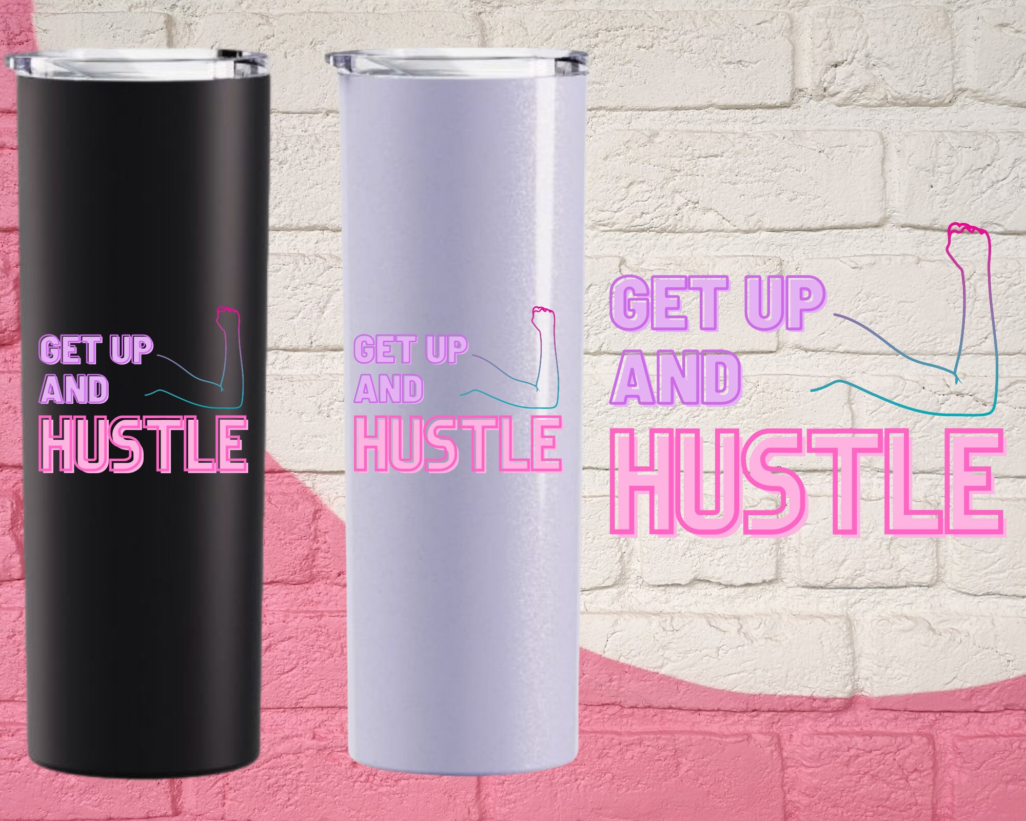 Girls Workout Hustle Tumbler Gym Cup Motivation Tumbler Etsy