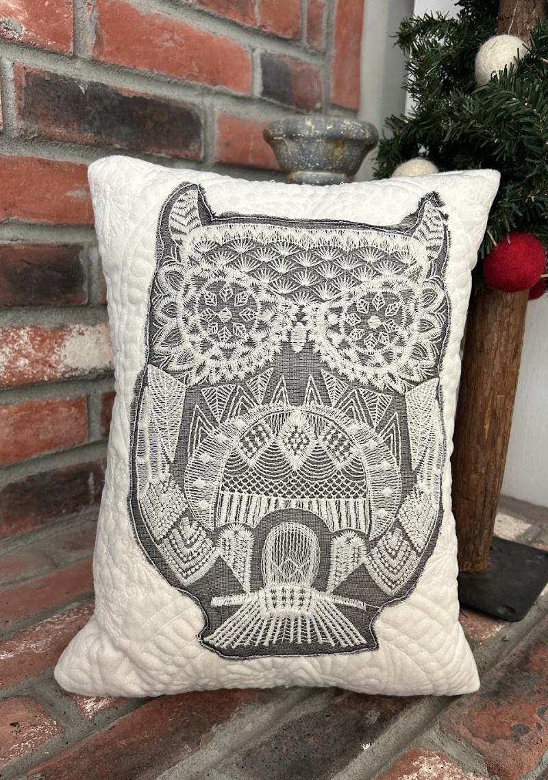 Lace Owl Decorative Pillow