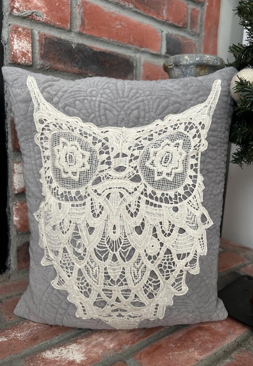 Lace Owl Decorative Pillow