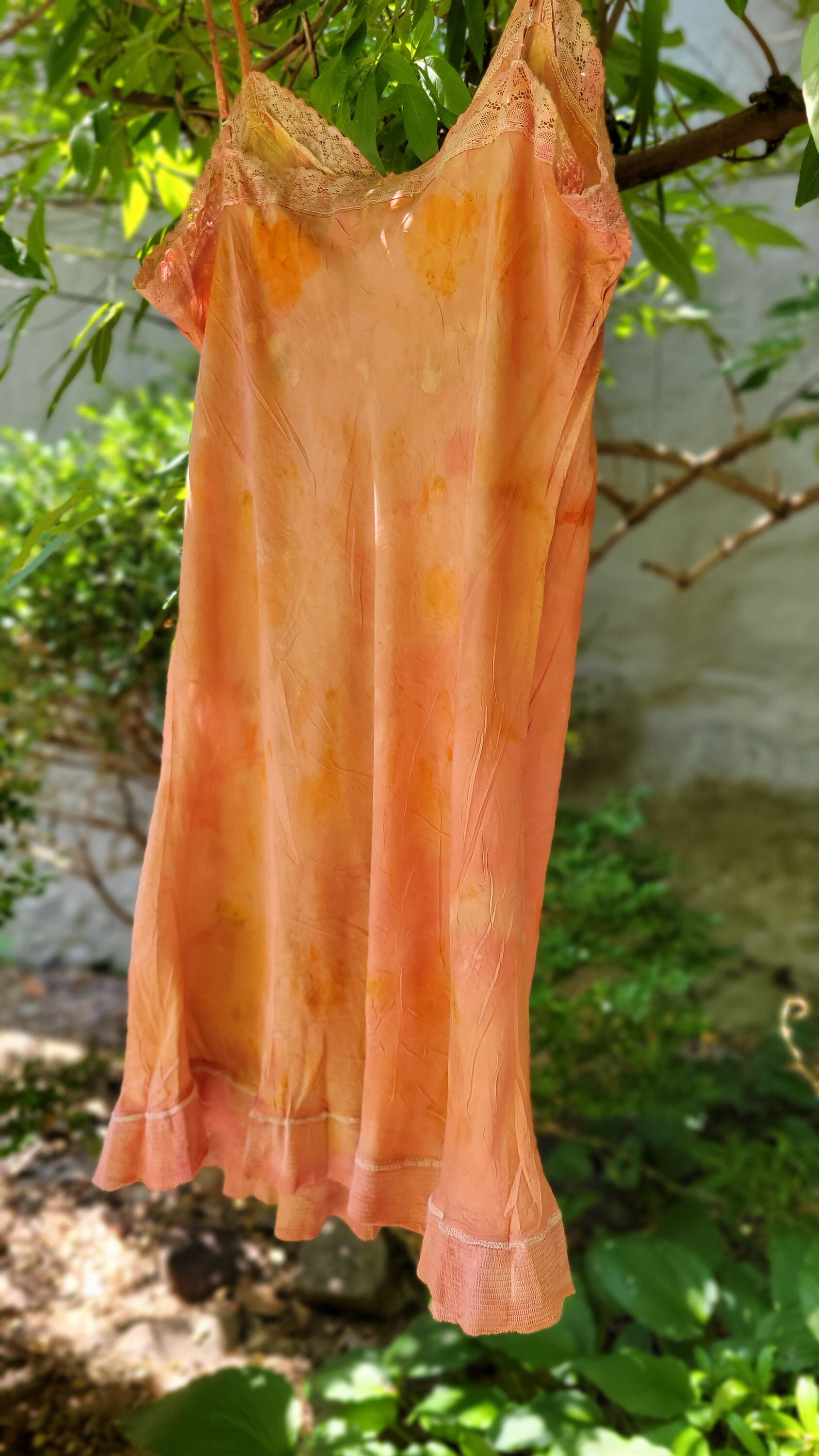 Plant Embroidered Slip Dress