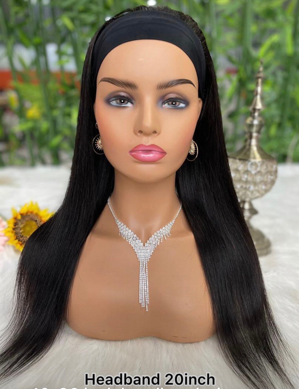 Protect your edges Wig No Glue Headband Wig Straight Etsy