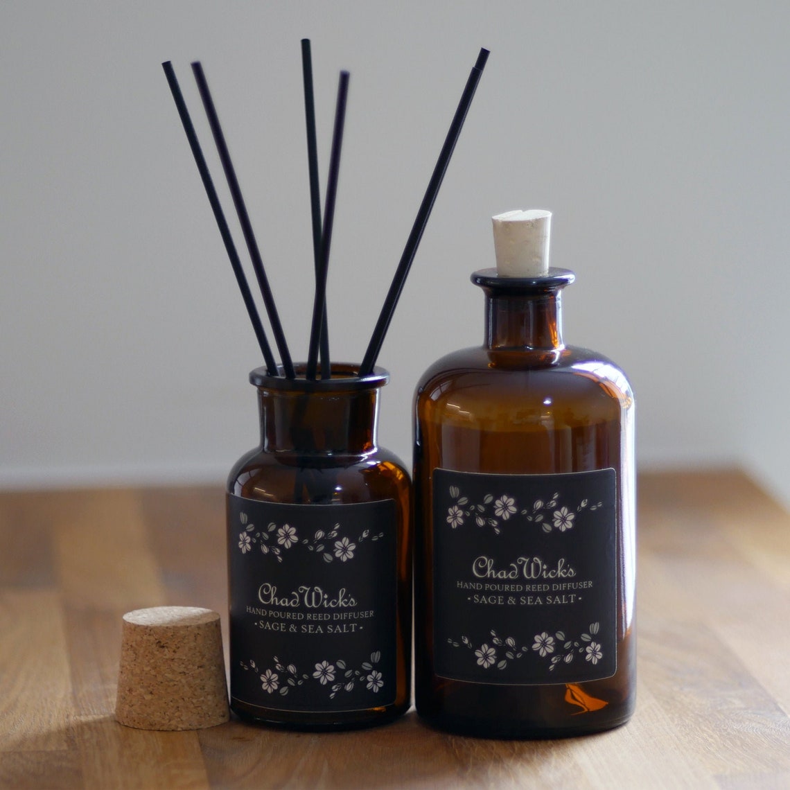 Sage & Sea Salt Amber Glass Reed Diffuser Etsy