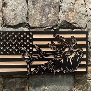 Customizable Bull Elk Flag