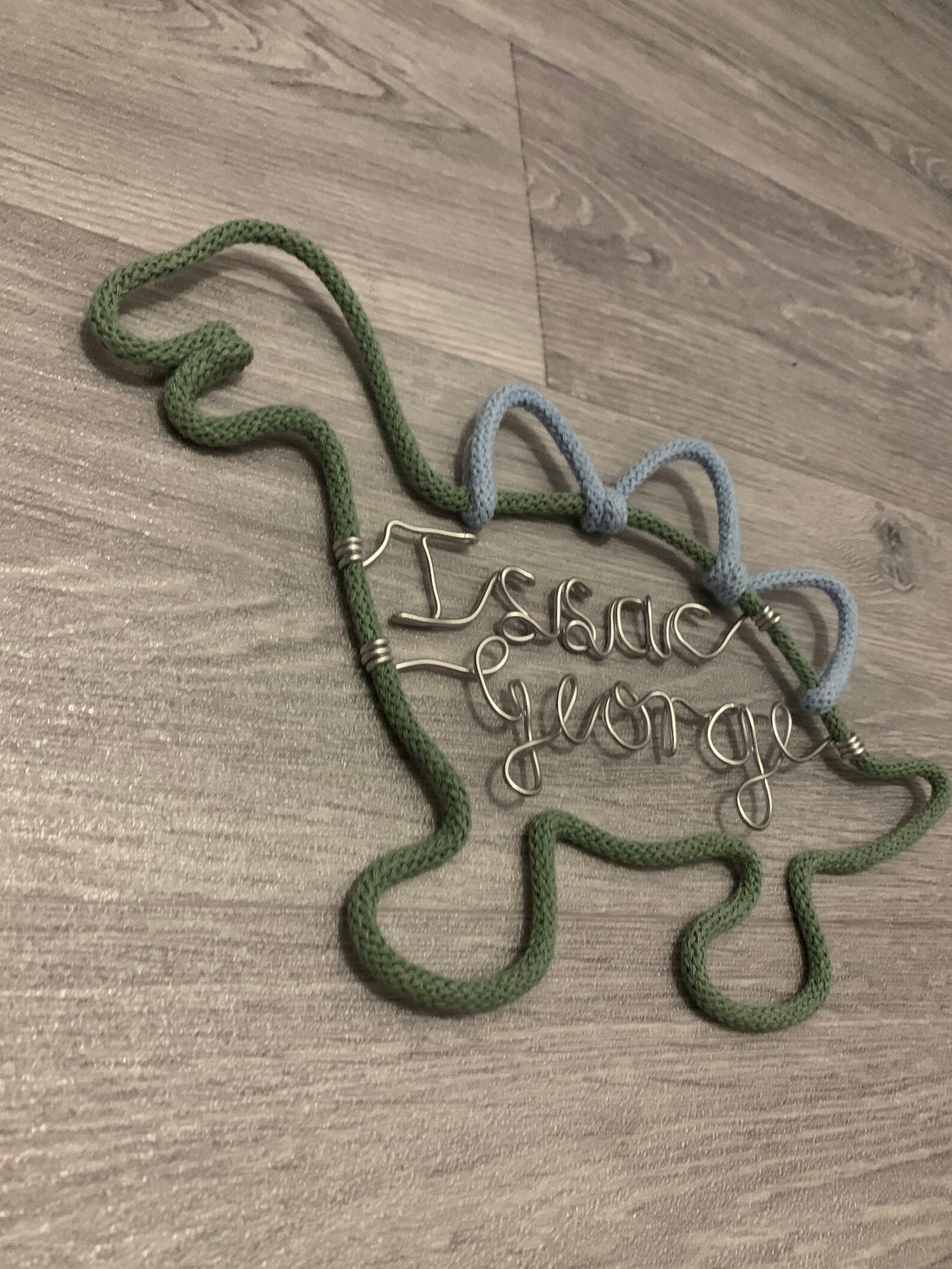 Personalised knitted wire dinosaur Etsy