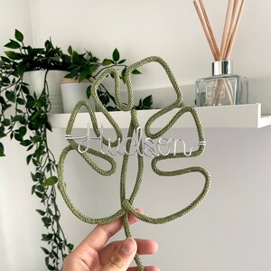 Knitted wire personalised monstera leaf