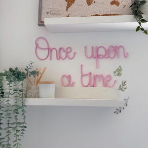 Letrero de alambre "Érase una vez" / Decoración para rincón de lectura infantil / Letrero de pared para rincón de libros / Rincón de cuentos / Decoración para habitación infantil
