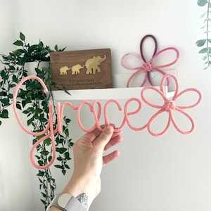 Personalised Knitted/plain With Flower Wire Signs - Etsy