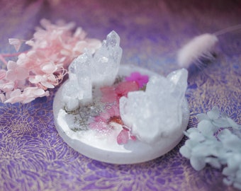 NEW! Resin Tarot Card Display Stand with Flowers | Card of the Day, Crystals | Divination Decorative