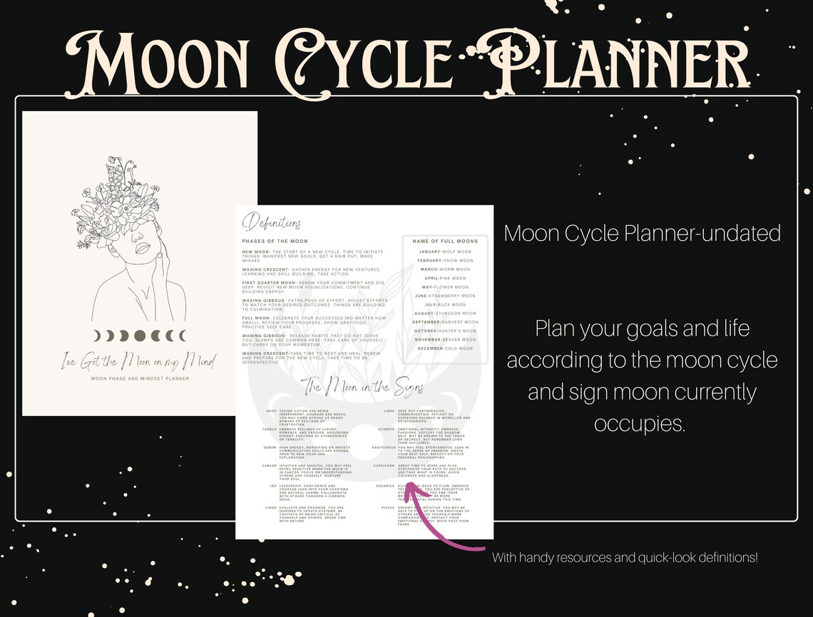 Moon Cycle Planner-printable PDF - Etsy Canada