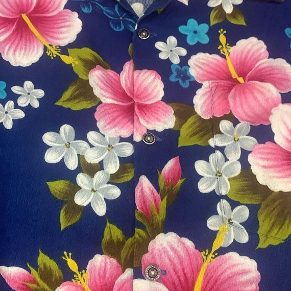 Vintage Ui-Maikai cotton hibiscus Hawaiian shirt - image 4