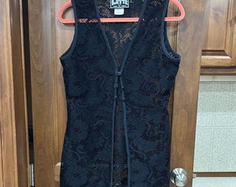 Black Lace Vest Vintage size small