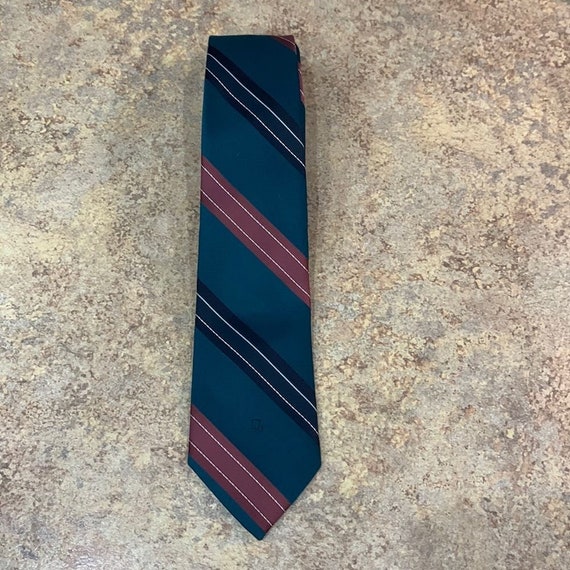 Vintage Christian Dior tie peacock blue with strip