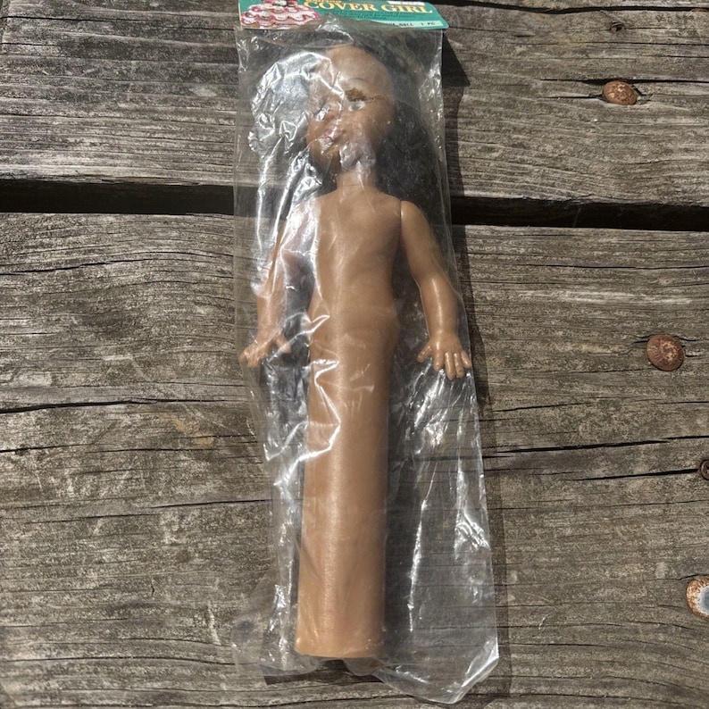 Darice Cover Girl Doll Toilet Tissue Doll 10" Vintage New 1993 Black image 1