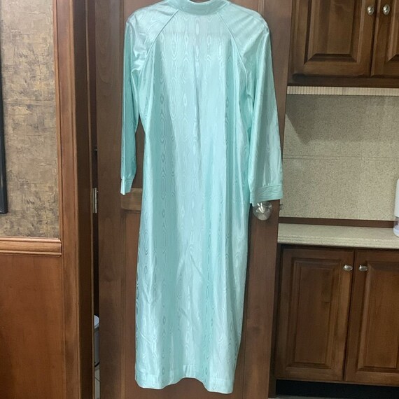 60s Texsheen aqua zip robe size small polyester - image 3