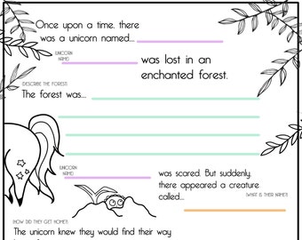 Kids handwriting practice, fill in the blanks story telling.