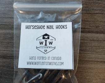 Ganchos para cuadros forjados a mano, hechos con clavos de herradura / paquete de 5